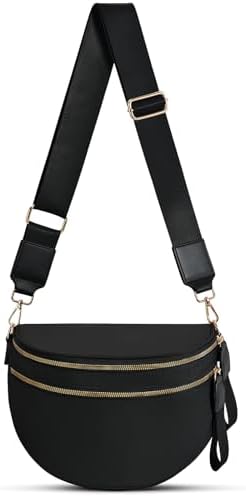 Checkered Nylon Crossbody Bag Bum Bag for Women Mom Large Checkered Fanny Packs with Adjustable Strap|B0FQ9QP3K3
