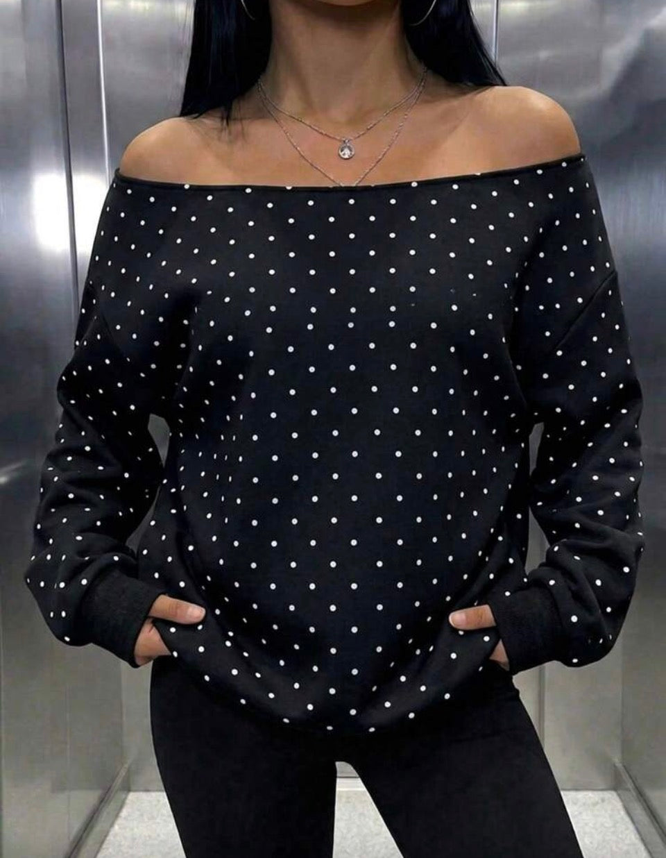 Fleece Off Shoulder Sweatshirt